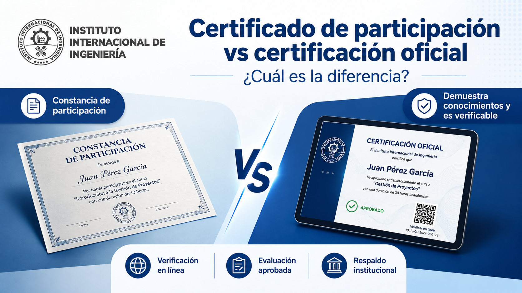 Certificado de participación vs certificación oficial: ¿cuál es la diferencia?