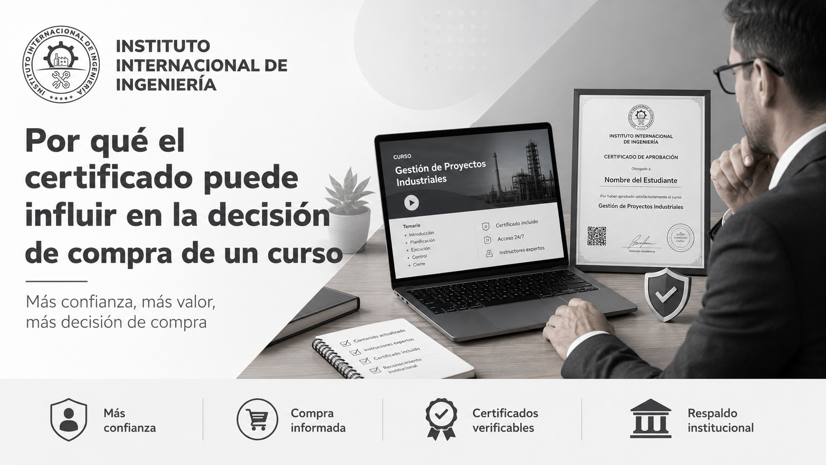Certificado verificable como factor de confianza en la compra de un curso 3i