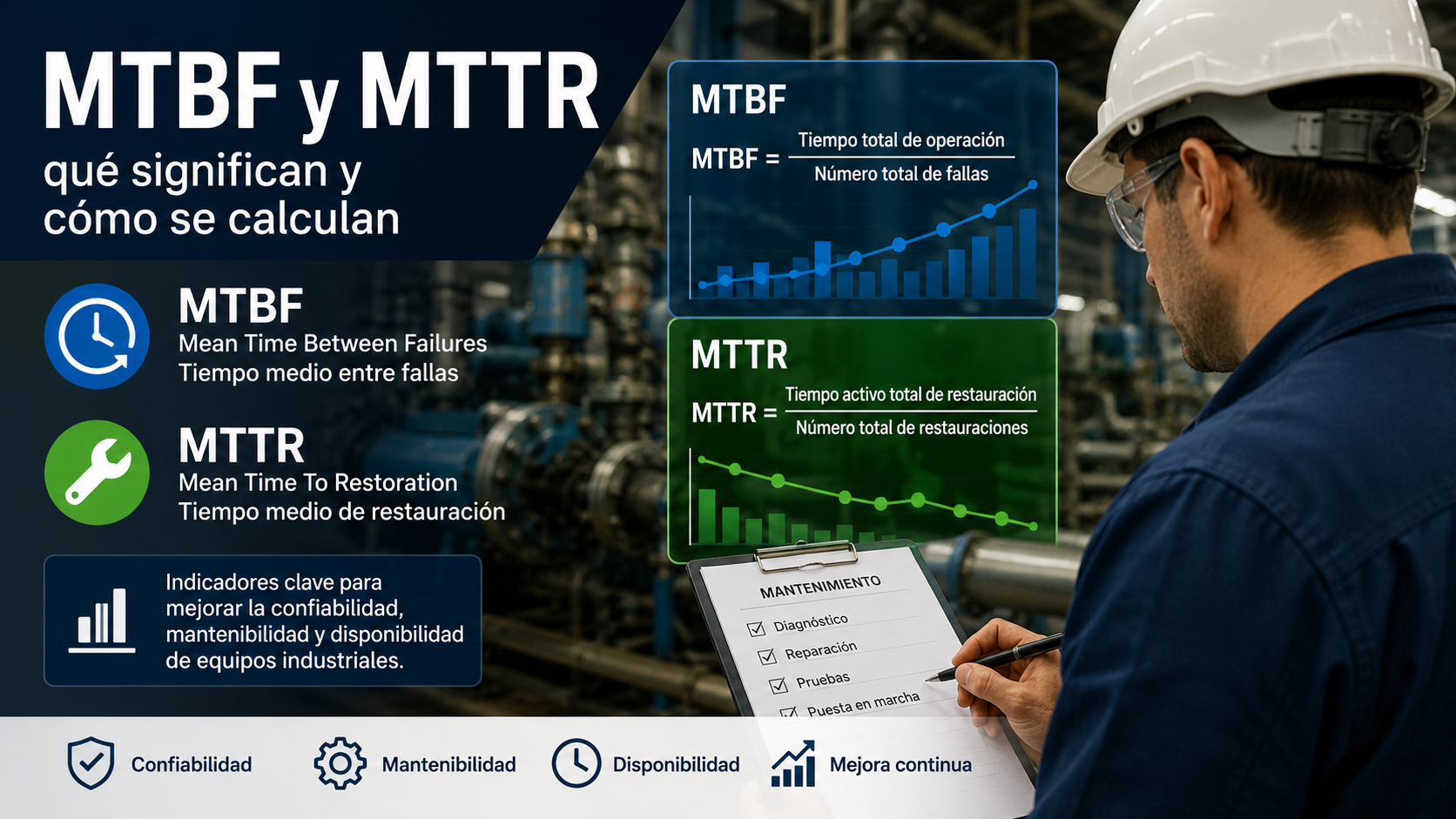 MTBF y MTTR: qué significan y cómo se calculan