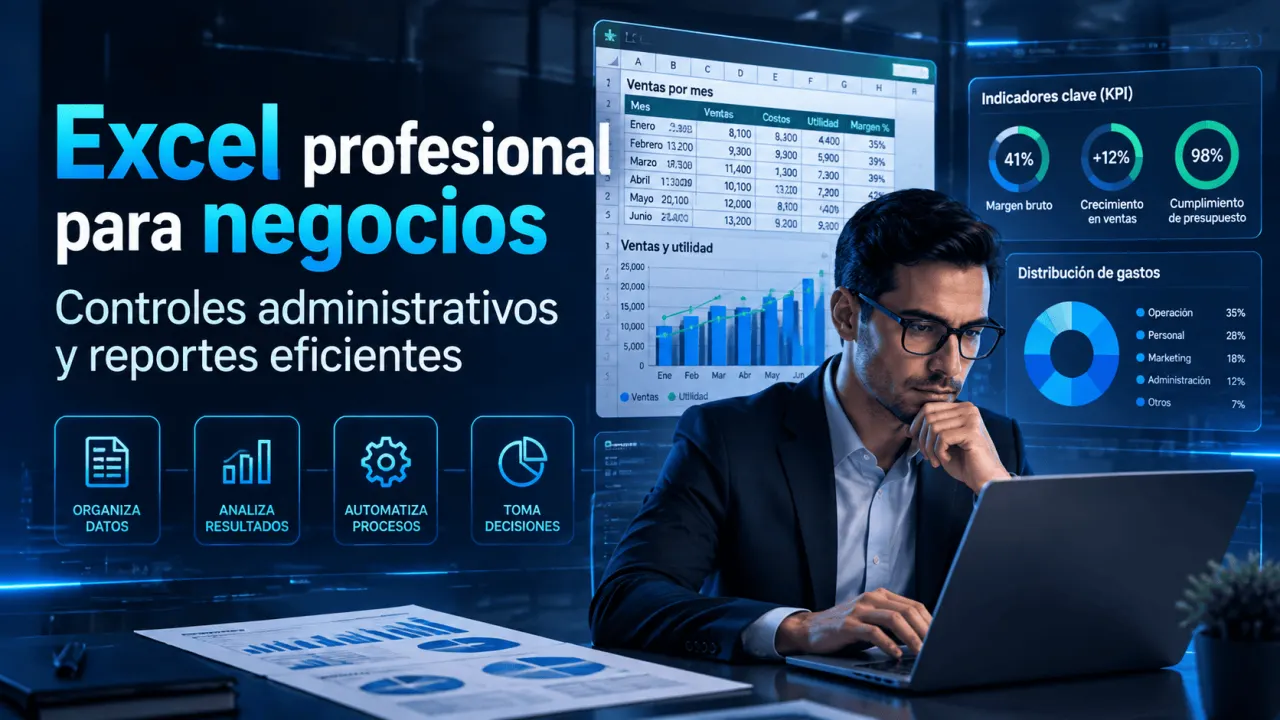 Excel profesional para negocios: cómo crear controles administrativos y reportes eficientes